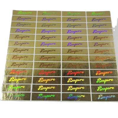 China Anti-Counterfeit OEM Printing Custom Personal Hologram Sticker Label, Private Strong Adhesive Gold Foil Holographic Sticker With Letter for sale