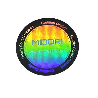 China Rainbow 3d Effect Hologram Sticker Anti-Counterfeiting Anti-Counterfeit Glossy Retail Products Silver Holographic Sticker Label for sale