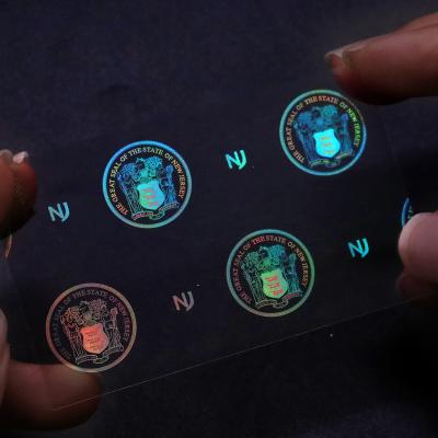 China Anti-Counterfeit Custom Clear State ID Hologram Overlay Holographic Overlay For PVC Cards for sale