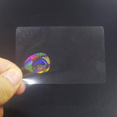 China Transparent Anti-Counterfeit Custom PET ID Overlay Holographic Sticker Hologram UK Protective Overlay Sticker For PVC Cards for sale