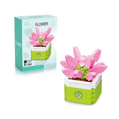 China Construction Toy Hot Sales Moyu MY87037 Succulent Plants Brick Animal Flowerpot Assembly Model Flower Building Blocks Sets Toys for sale