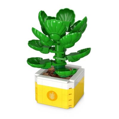 China Toy Hot Sales Moyu MY87038 Blue Flower Pot Assembly Model Flower Building Blocks Rabit Lotus Succulent Plants Brick Animal Building Sets for sale