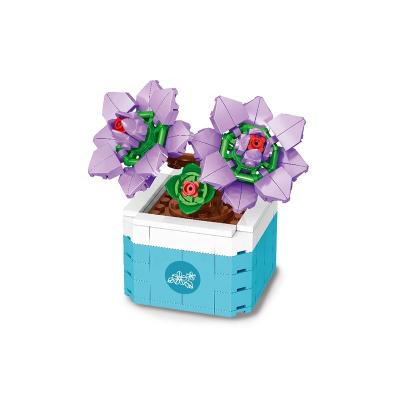 China Purple ABS Plastic Building Toy Moyu MY87044 Jade 141pcs Artificial Succulent Plants Flower Diy Bricks Building Blocks Toy Set For Kids for sale