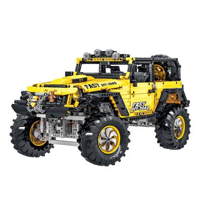 China 1:8 DIY TOY New Arrival Mork 022010-3 Yellow Off-Road Model Car Plastic Bricks Gift For Kids Building Blocks Cars for sale