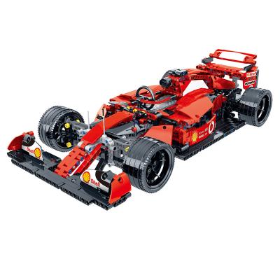 China 023005-1 1:10 F1 Technol Building Toy Mork Model Red Remote Control Vehicle Building Blocks Children's Toys Educational Brick Cars for sale