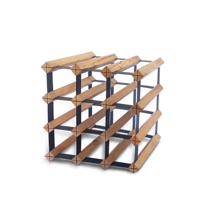 China Sustainable Wooden Red Wine Rack 12 Bottle Storage Rack Display Shelf Wooden Wine Rack for sale