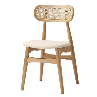 China Simple Design Adjustable Classic Black White Rattan Armchair Solid Wood Woven Cane Chair (Other) Dining Chair for sale