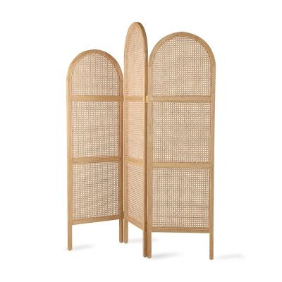 China Handmade Folding Cheap Decorative Interior Curved Screen Wooden Room Divider Living Room &Bedroom for sale