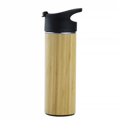 China Travel Mug Fruit Infuser Thermo Sustainable Inner External Bamboo Tumbler Stainless Steel Vacuum Insulated Water Bottle Double for sale