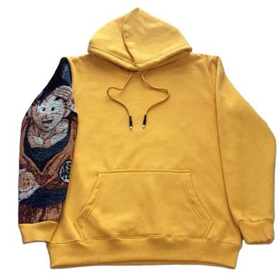 China Custom Anti-Wrinkle USA Size High Quality Handcrafted Cotton Oversized Hoodies Unisex Tapestry Sleeves Plus Size Mens Hoodies for sale