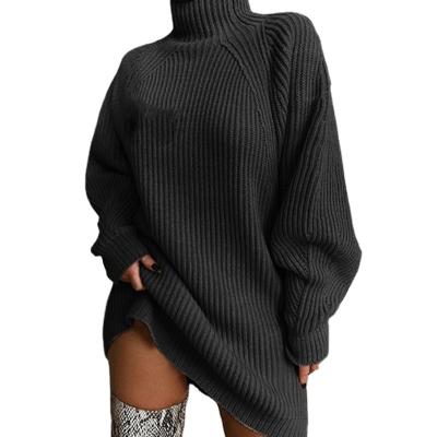 China Anti-Wrinkle Customized Cheap Casual Women Dress Winter Turtle Neck Long Sleeve Dress Sexy Sweater Women Black Wedding Dress for sale