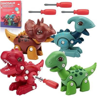 China ASSEMBLED DINOSAUR.4PCS Dinosaur Toys (4 NAME MIX) For Kids Take Apart Dinosaur Toys For Children 3-5 Learning Educational Building Toys With Hand Screwdrivers for sale