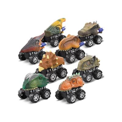 China Friction Toy Dino Toys Car For 3 Year Old Boys Toys Pull Back Dinosaur Car Toys 8Pcs Dinosaur Trucks for sale