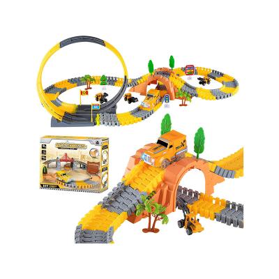 China 181PCS Slotting Toy, 4PCS Building Toys Kids Construction Toys Car and Flexible Tracks Toddler Create Road for sale