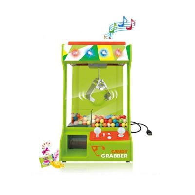 China Cartoon Toys USB Battery Operated Candy Grabber Doll Carry Crane Filling Desktop Candy Catcher with LED Light and Music Green for sale