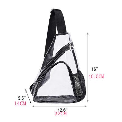 China Lightweight Casual Outdoor Sports Custom Logo PVC Mens Transparent Messenger Bag for sale