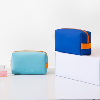 China Fashion Makeup Cosmetic Bag / Minimalist PU Color Factory OEM Custom Logo Travel Toiletry Women Premium for sale