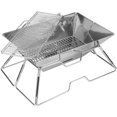 China Easily Assembled New 2022 Wholesale Outdoor Camping Raising Portable Foldable Stainless Steel Charcoal BBQ BBQ Grill for sale