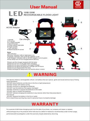 China Rechargeable COB Portable LED Flood Lights 20 Watt For Emergency Lighting for sale