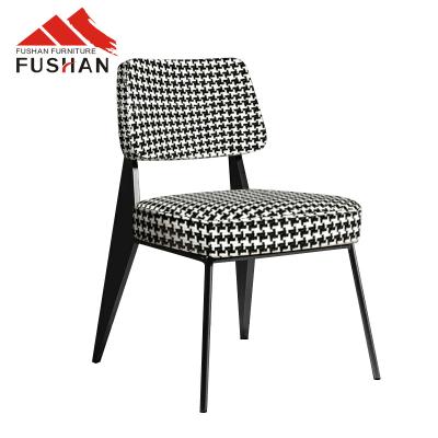 China Modern FUSHAN Metal Wooden Seat Frame Dining Chairs For Cafe Restaurant for sale