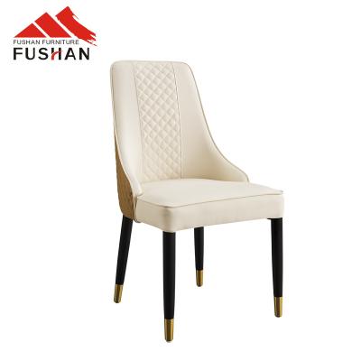 China FUSHAN Modern PU Leather Upholstered Dining Chair For Restaurant Living Room Cafe for sale