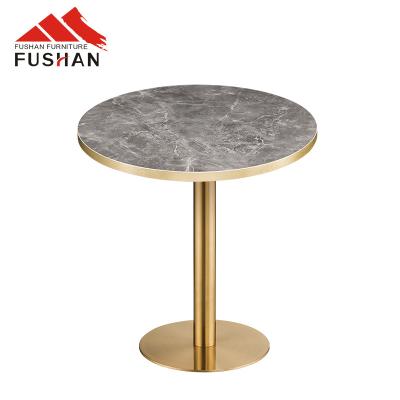 China Wholesale Modern Table Dining Sets Metal Base Chair Table And Marble Top for sale