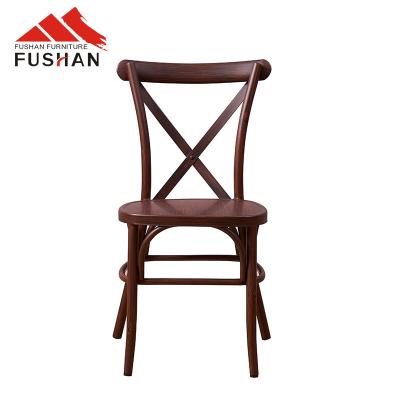 China Hot Sale X Chair Metal Cross Stackable Back Chair Antique Dining Outdoor Dining Back Garden Chair for sale