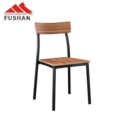 China Simple Design Stackable Stackable Cafeteria Dining Chair Strong Metal Frame Chairs For Cafe And Restaurant for sale