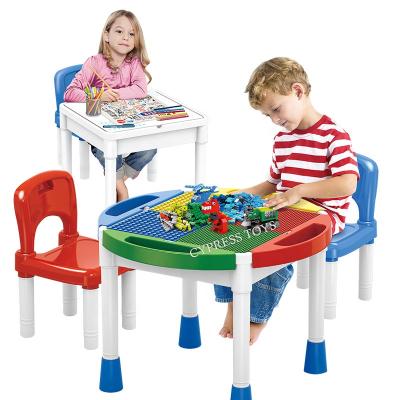 China Building Toy ABS Plastic Building Block Table Kids Block Board Game Desk for sale