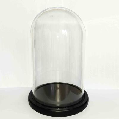 China Mini Glass Dome Candle Dishwasher Safe Decorative Round Bell Glass Dome Bell With Base for sale