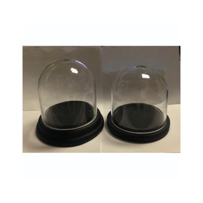 China New Design Dishwasher Safe Glass Bell Base Clear Cake Cover Jars Candle Holder Wholesale Mini Glass Dome for sale