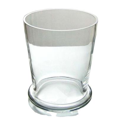 China Exquisite And Luxurious Square Innovative Dishwasher Safe Function Tall Sublimation Clear Glass Candle Holder for sale