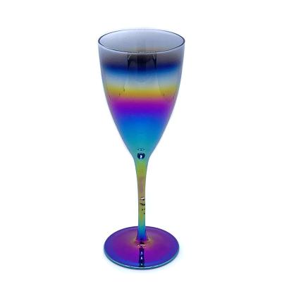 China Dishwasher Safe European Style For Restaurants And Bars Modern Painting Colorful Unique Wedding Wine Glass for sale