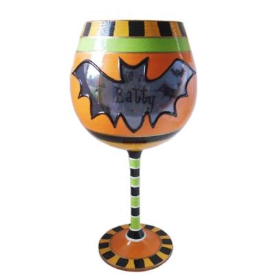 China Dishwasher Safe Widely Used Top Quality Painting Custom Wholesale Wine Glass Classic Design Wine Glass for sale