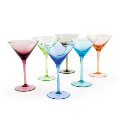 China Dishwasher Safe High End Technology Manufacturing Colorful Modern Retro Martini Decorating Crystal Wine Glass for sale