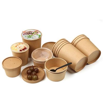 China Biodegradable pe coated paper material for round bowl food container disposable paper bowl for sale