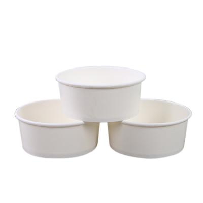 China Biodegradable High Quality Disposable Take Out White Paper Bowl With Lids for sale