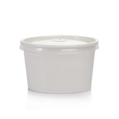 China Biodegradable Single Wall Custom Print 350ml Ice Cream White Paper Cup / Bowl for sale