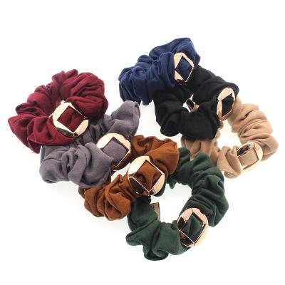 China Custom Made Environmental Friendly Women Girls Velvet Hair Ropes For Sale Rubber Band Velvet Scrunchies Hair Accessories for sale