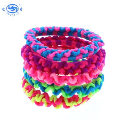 China Hot Selling Rubber Wave Simple Decoration Colorful Elastic Scrunchy Hair Ties Bands For Women Or Girls Hair Accessories for sale