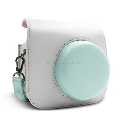 China Fashiontable Fujifilm Instax Mini Camera Case for Mini Camera 9/Mini 8 PU Leather Instant Camera Bag (Smokey White and Ice Blue) for sale