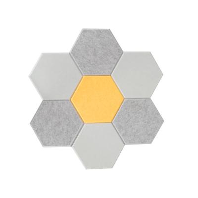 China Modern 3D Wall Felt Soundproof Decorative Hexagon Panel 100%Polyester Fiber Acoustic Panels For Office for sale