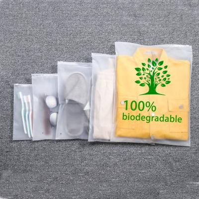 China Recyclable Custom Matte/frosted Biodegradable Plastic Packaging Zip Lock Bags T Shirt Swimwear zipper Clothing Bags With Logo for sale