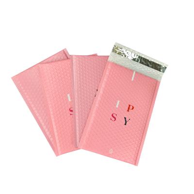 China Recyclable 2022 hot sale custom printed polystyrene bubble mailers shock resistant packaging bubble bags pink for sale