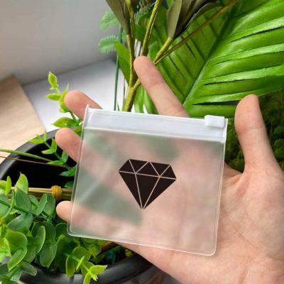 China Recyclable High quality jewellery frosted zip pouch bag Anti-oxidation Waterproof Reusable plastic jewellery frosted packaging bag for sale