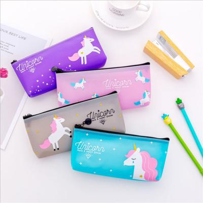 China Soft touch PVC Transparent Pencil Case Fashion Soft PVC Pencil Bag Zipper School Office can be customized for sale