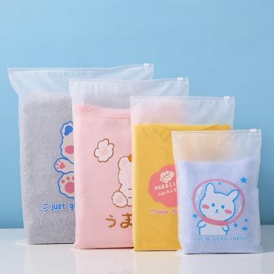 China Moisture Proof Cute Bear Thicken Matte PEVA ZiplockDrawstring Plastic Bag Zipper Waterproof Plastik Pouch Organizer Bag Gift packaging Toileter for sale