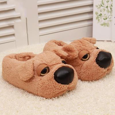 China Fashion Trend Wholesale High Quality Cartoon Shar Pei Couple Home Slippers Winter Keep Warm Cotton Slippers for sale