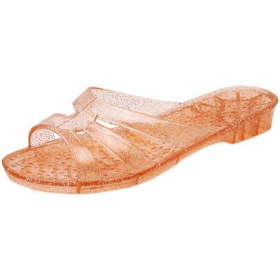 China Fashion Trend Women Jelly Shoes Elegant Clear Neon Color Jelly Sandals Comfortable Transparent PVC Jelly Slippers for sale