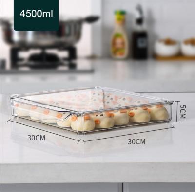 China Stackable Freshness Preservation Dumpling Snack Storage Box Refrigerator Product Saver With Lids 4.5L for sale